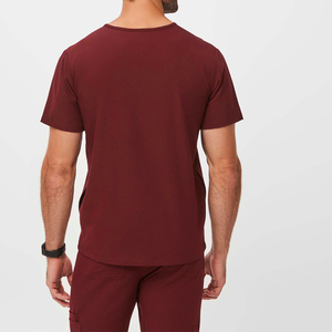 Men <b>Scrub</b> <b>Tops</b> Custom Short Sleeves Needle Detection Seamless Fusing <b>Scrub</b> Uniform Set Nurse Uniforms Clinic Hospital OEM - Product Image 3