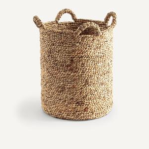 Round water hyacinth <b>basket</b> <b>with</b> 4 <b>handles</b> Handmade Storage <b>Basket</b> Wholesale eco-friendly Made in Vietnam - Product Image 1