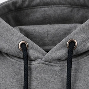 Premium Quality Customized Logo Solid Hooded Leather Sleeves Hoodies Fashion <b>Clothing</b> Long Sleeves Waterproof Windproof - Product Image 6