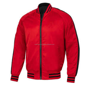 Venta al por mayor rojo negro elegante ligero transpirable satén chaquetas de los hombres ideales para Casual y Streetwear pedido al por mayor - Product Image 1