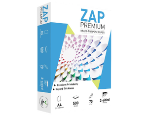 Papier copie ZAP Premium A4 70 g/m² blanc 500 feuilles impression recto-verso - Product Image 1
