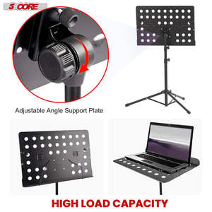 Soporte de Música de 5 Niveles Ajustable, Soporte de Escritorio para Libros, Portátil, Metálico, Plegable - Product Image 5