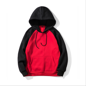 <b>Top</b> Fashion Men's Customized Color Block 100% Cotton Fleece Hoodies with Pocket <b>Raglan</b> Sleeves Thick Heavy OEM - Product Image 2