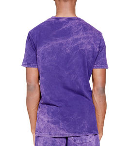 T-shirt unisexe en coton délavé à l'acide, violet, vintage, teint, respirant, manches courtes, coupe ample, streetwear décontracté pour hommes et femmes - Product Image 5