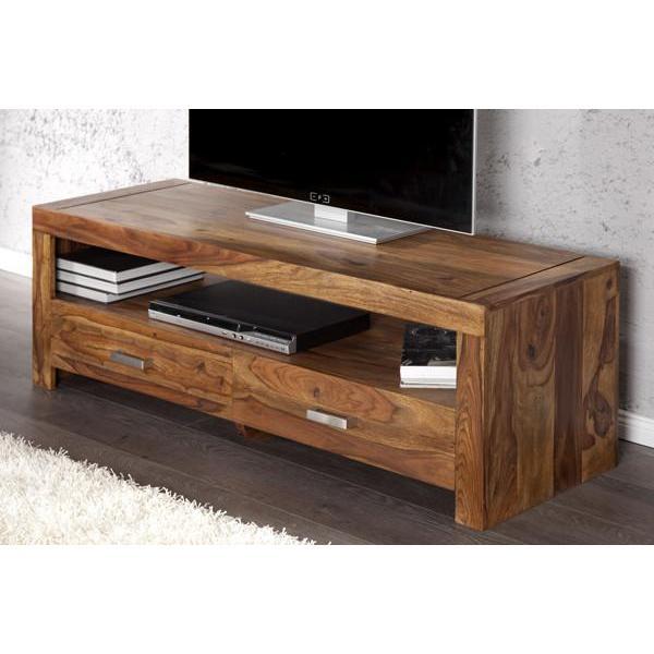Solid Wood TV Stand Rustic Modern Design Storage Shelves for Living Room 50-54 in TV Floor Mount Furniture