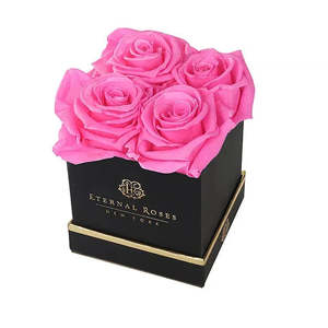 Lennox Small Square Gift Box Classic <strong>Collection</strong> of Forever Roses in <strong>Barbie</strong>-Lish for Valentine's Day - Product Image 1