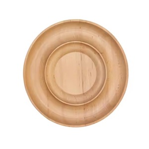 Plateau en bois de bambou durable pour servir des aliments de thé de cuisine écologique et léger avec poignées latérales - Product Image 1