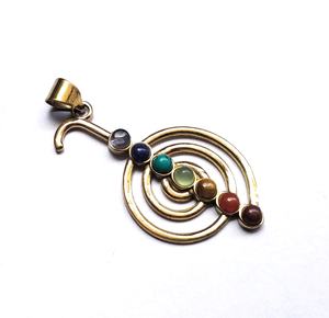 Collier pendentif en pierre précieuse à sept chakras - Product Image 3