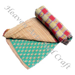 Kantha <b>Quilt</b> Gudari Kantha <b>Quilt</b> Gudari Hot Selling Wholesale Gold Supplier GD2284 <b>Handmade</b> Kantha <b>Quilt</b> Cotton Printed Indian - Product Image 4