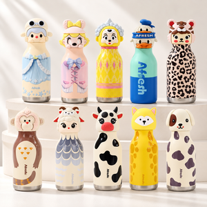 Tazza Termica Personalizzata con Testa di Animale Cartoonesca in Acciaio Inox 316, Bottiglia Isolante per Mantenere il Ghiaccio, Regalo Divertente - Product Image 2