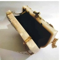 Tas Clutch Mewah Anti Air dari Resin Epoxy dengan Berlian dan Bunga, Penutup Magnetik, Tas Malam Unik Buatan Tangan