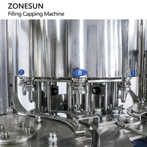 ZONESUN 3 в 1, автоматическое оборудование для розлива сока в бутылки, упаковочное оборудование для розлива, машина для розлива и закупорки бутылок с чистой минеральной водой