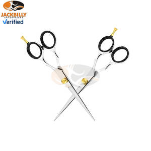 กรรไกรตัดผมมือขวาสำหรับมืออาชีพ ใบมีดสแตนเลส ปลายทู่ ด้ามยาว กรรไกรซอยผม อุปกรณ์ร้านทำผม - Product Image 3