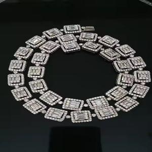 Chaîne à maillons cubains en argent de luxe entièrement glacée D couleur VVS clouté Moissanite testeur de diamant pour mariage - Product Image 4