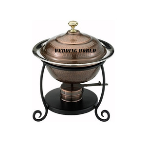 Plato de frotamiento de cobre de alta calidad hecho a mano diseñador plato de comida forma personalizada suministros de Hotel calentador de alimentos de lujo - Product Image 3