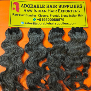 20 pouces Extensions de cheveux ondulés indiens 100% cheveux humains faisceaux de trame unique vague naturelle vierge crue fournisseur en gros - Product Image 6