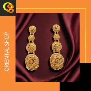 Buy <b>Earrings</b> Set with Traditional Designed 22CT Gold Plated <b>Jhumka</b> Style <b>Earrings</b> Jewelry for Women Wear by Exporters - Product Image 3
