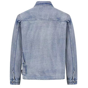 Chaqueta vaquera personalizada de OEM para hombre, abrigo de algodón oscuro desteñido, decoración con botones, chaqueta de invierno unisex lavada de gran tamaño - Product Image 2