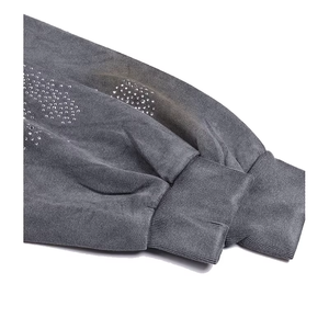 Sudadera con Capucha Personalizada para Hombre, Estilo Vintage, Lavada, con Pedrería, Cierre Doble, Diseño Desgastado, Estilo Urbano, Informal, Manga Larga, 2026 - Product Image 5