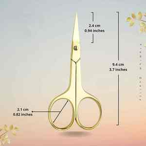 Ciseaux à cuticules de couleur dorée Ciseaux à cuticules en acier inoxydable à pointe pointue Ciseaux à cuticules pour sourcils et cils - Product Image 5