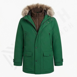 Veste parka de haute qualité pour homme, grande taille, imperméable, chaude pour l'hiver, coupe-vent, capuche réglable, épaisse, thermique, longue, vêtements d'extérieur - Product Image 1