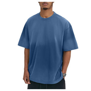 230 GSM camiseta de gran tamaño para hombre DTG personalizada para ropa de calle con estampado de abullonado peso pesado 220 gramos patrón sólido tejido de algodón personalizado - Product Image 3