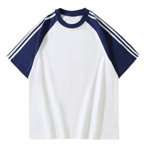 Alta calidad personalizado serigrafía gráfico 100% algodón peso pesado ropa de calle de gran tamaño Unisex hombres camiseta de Color raglán para hombres - Product Image 3