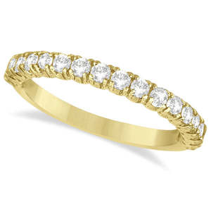 Anillo Apilable de Oro Amarillo de 14k con Diamantes Engastados en Media Eternidad de 0.75ct - Product Image 2