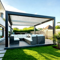 Vielseitiger Moderner Pulverbeschichteter Aluminium-Lamellendach-Pavillon Korrosionsbeständig Maßgefertigt für Garten Terrasse Hinterhof