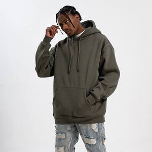 Sudaderas con capucha de felpa francesa en blanco personalizadas de alta calidad para hombres, ropa de calle, sudaderas con capucha de hombro caído de gran tamaño para fábrica - Product Image 2