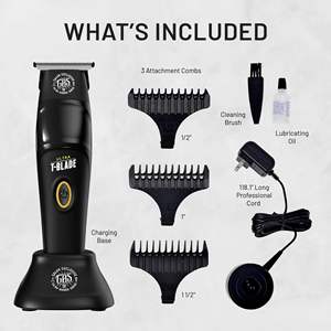 Tondeuse Absolute Ultra T-Blade filaire/sans fil pour définir les contours, lame en acier inoxydable avec revêtement DLC, moteur 10000 tr/min, batterie au lithium, 3 peignes - Product Image 2