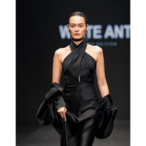 Robe longue à la mode BELNI ROBE LONGUE EN SATIN DE SOIE Une ligne Vêtements pour femmes de style élégant Logo personnalisé du Vietnam - Product Image 1