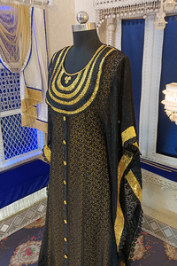 Black and golden yellow designer takchita party wear <b>kaftan</b> - Product Image 3