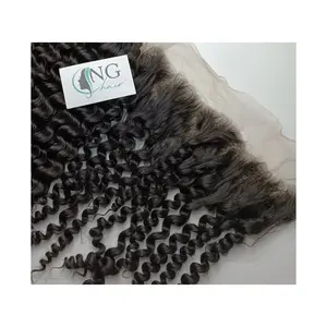 Top vente en gros, Extensions de cheveux humains péruviens bruts, Lace Frontal, cheveux bouclés, 60 grammes/pièce avec 100% de densité, origine du Vietnam