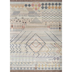 Tapis en laine et soie noués à la main Manchaha Lub-56 bleus, motif géométrique abstrait rectangulaire pour la maison, le salon, la chambre, tapis Jaipur US - Product Image 1