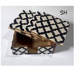 Classic Style <b>Round</b> Stone Coaster Set Custom Material for Kitchen Made in India - Product Image 2