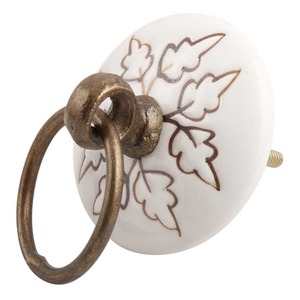 Bouton de créateur blanc avec accent en métal pour armoires, tiroirs et armoires Poignée moderne élégante pour la cuisine ou le bureau à domicile - Product Image 4
