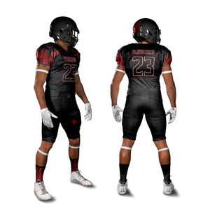 Conjunto de pantalones de Jersey de fútbol americano personalizado de alta calidad, uniforme sublimado de poliéster 100%, manga corta, característica transpirable - Product Image 3