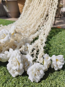 Eid Ramadán fiesta decoración Rosa guirnalda tuberosa flor cadena Nikah boda decoración Holi Haldi Mehndi nuevo blanco tema telón de fondo - Product Image 3