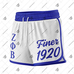 Vêtements personnalisés de sororité Zeta Phi Beta Shorts brodés pour femmes Shorts de sport d'entraînement Accessoires grecs - Product Image 1