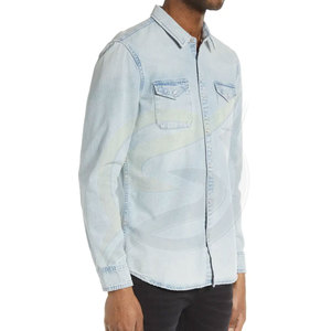 Gran oferta, camisa de vestir lavada para hombre a granel, ropa mezclada, fardo de ropa, las últimas camisas vaqueras para hombre, Camisa vaquera de manga larga al mejor precio - Product Image 4