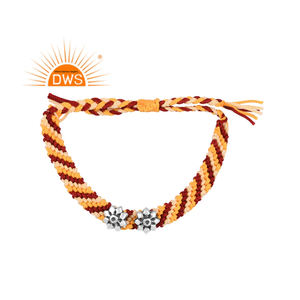 Dori rakhi-fabricante de joyas personalizadas, Plata de Ley oxidada, algodón, oferta - Product Image 1