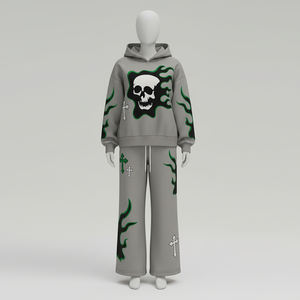 Survêtement d'entraînement de haute qualité, style streetwear, vente chaude, logo personnalisé, col rond, tissu en coton, vêtements de sport pour hommes, 2026 - Product Image 2