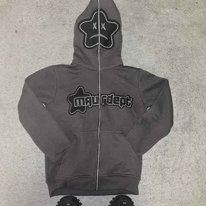 Sweat à capuche unisexe personnalisé 100% coton en éponge française surdimensionné avec fermeture éclair pour impression bouffante Logo 3D brodé hiver thermique - Product Image 4