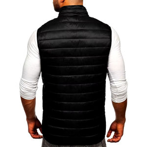 Veste matelassée sans manches personnalisée pour hommes Gilet d'hiver chaud et rembourré Manteau matelassé solide Veste à bulles sans manches pour hommes - Product Image 2