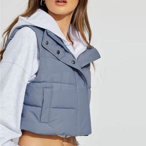 Venta al por mayor Ropa al aire libre Tallas grandes Crop Top Puffer Chaleco de calidad superior Mejor Color sólido Venta Crop Top Puffer Chaleco - Product Image 1
