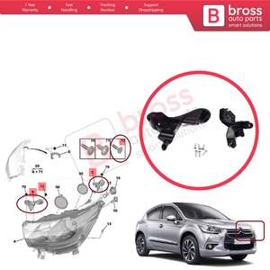 Support de fixation de phare BHL574-1, kit de réparation avec languettes, côté gauche, pour C4 MK2 B7 NC 2009-2018, 4 MK1 NX 2010-2015, 6212H1 - Product Image 5