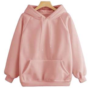 Sudadera con Capucha para Mujer, Antiarrugas, Transpirable, de Punto, con Logotipo Frontal, Color Rosa Bebé Personalizado, Multinacional 2025 - Product Image 1