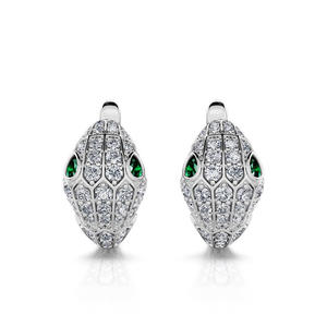 Jeulia Sterling Silver Snake Shape <b>Stud</b> <b>Earrings</b> with Zircon and Diamond for Wedding and Party - Product Image 1