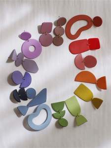 Pendientes de Resina HEMA de Moda, Diseño de Hada, Acabado Brillante de Lujo, Hechos a Mano, Artísticos, Modernos, para Mujer, Color y Forma Personalizables, Patrón de Remolino, a la Moda - Product Image 4